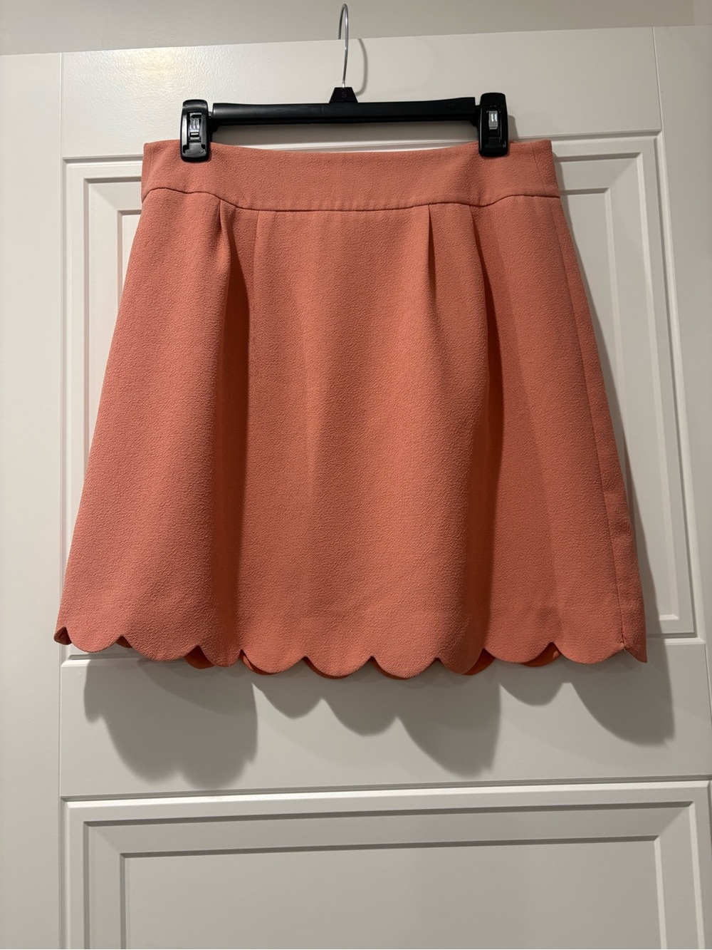 LOFT Coral Scalloped Hem Skirt